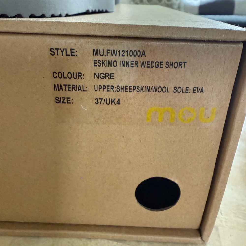 Mou women’s Eskimo Inner Wedge Short Boot Grey size 37